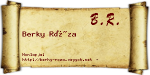 Berky Róza névjegykártya
